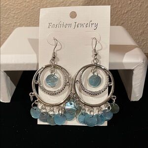 Fashion Jewelry Silver and Aqua Blue Bohemian Earrings